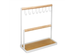 Organizador De Escritorio De 2 Niveles Para Joyas Con Ganchos Y Estante Para Pulseras Y Collares.