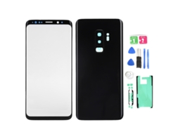 Kit Substituição Vidro Frontal E Traseiro Capa Tela Samsung S9+ G965 Preto Com Ferramentas