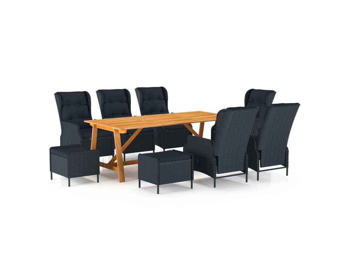 Juego de comedor de jardín de 2 piezas en gris oscuro, Dkd Home Decor