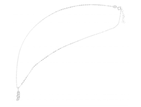 Collar Pluma en Plata de Ley 925 con Circonias Bañado en Rodio