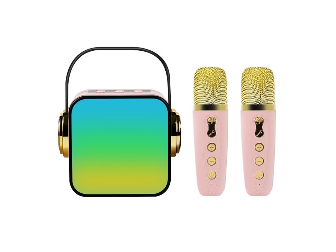 Mini máquina de karaoke para niños, altavoz portátil de karaoke con Bluetooth y 2 micrófonos inalámbricos, juguetes de cumpleaños para niñas Yizhood