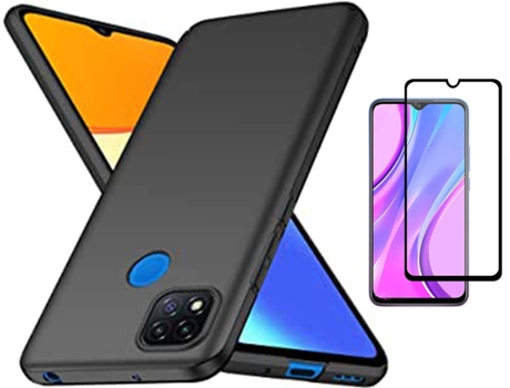 Kit Carcasa y Protector Xiaomi Redmi 9C Full Cover Turtleshell Negro