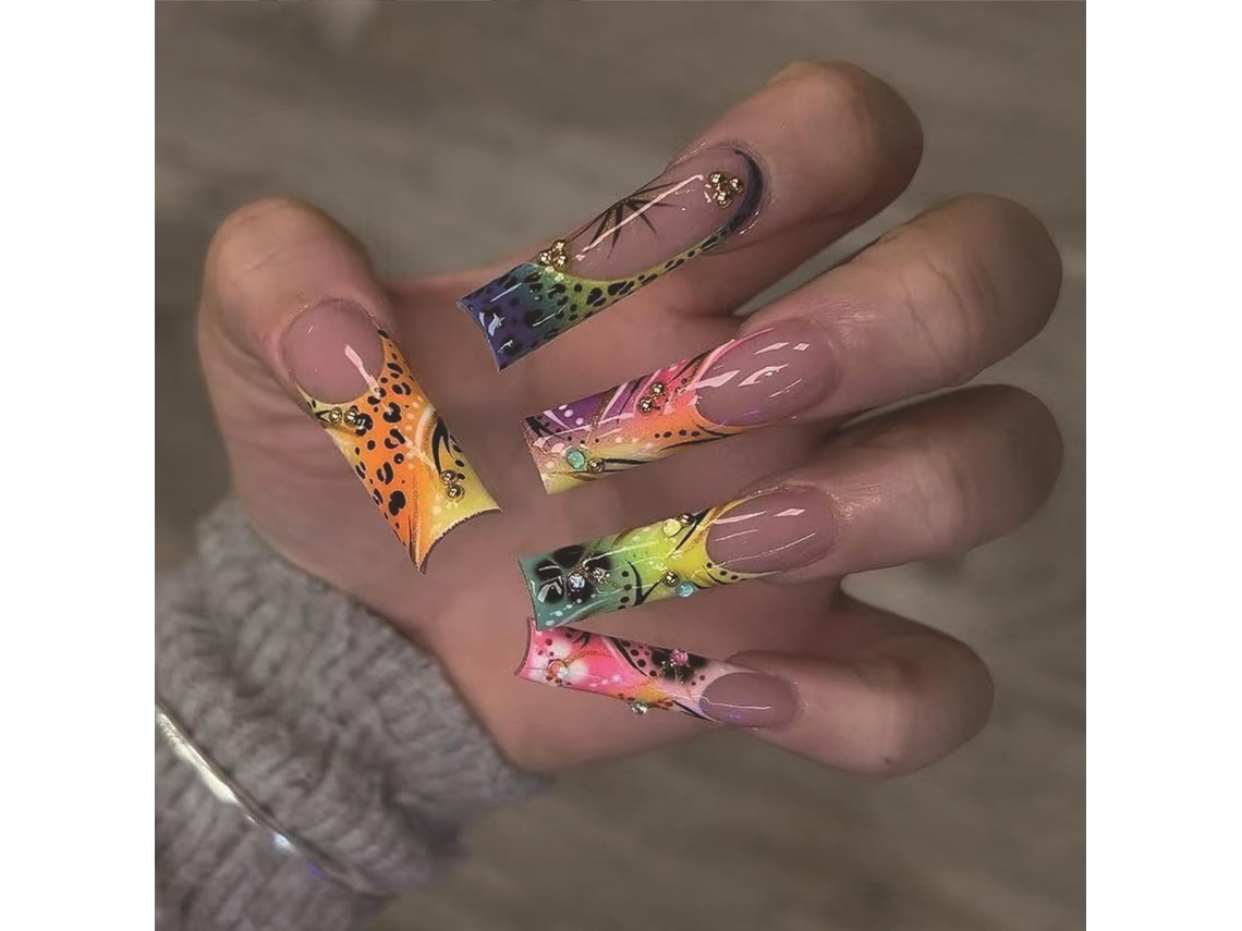 Juego De 24 Ataúdes Falsos Adhesivos, Diseños De Flores Artificiales, Regalos Para Mujeres.