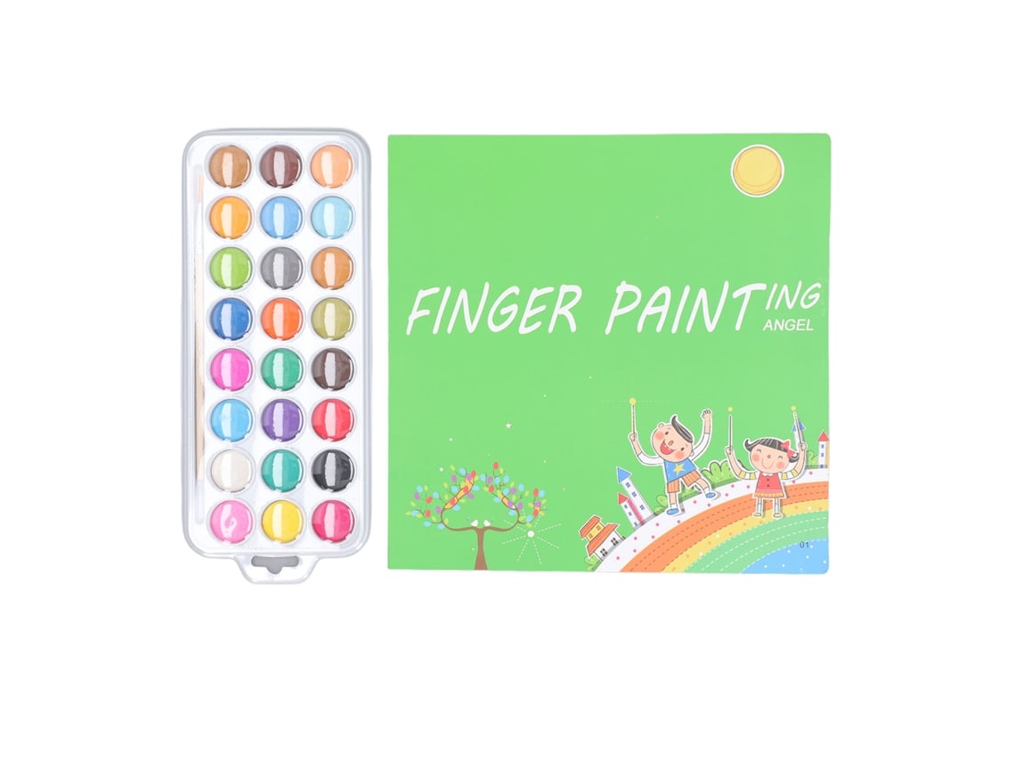 Rebe-kit De Pintura À Água Para Crianças Com 24 Cores, Pinceis, Livro E Argila Fina Para Melhorar As Habilidades Motoras Finas
