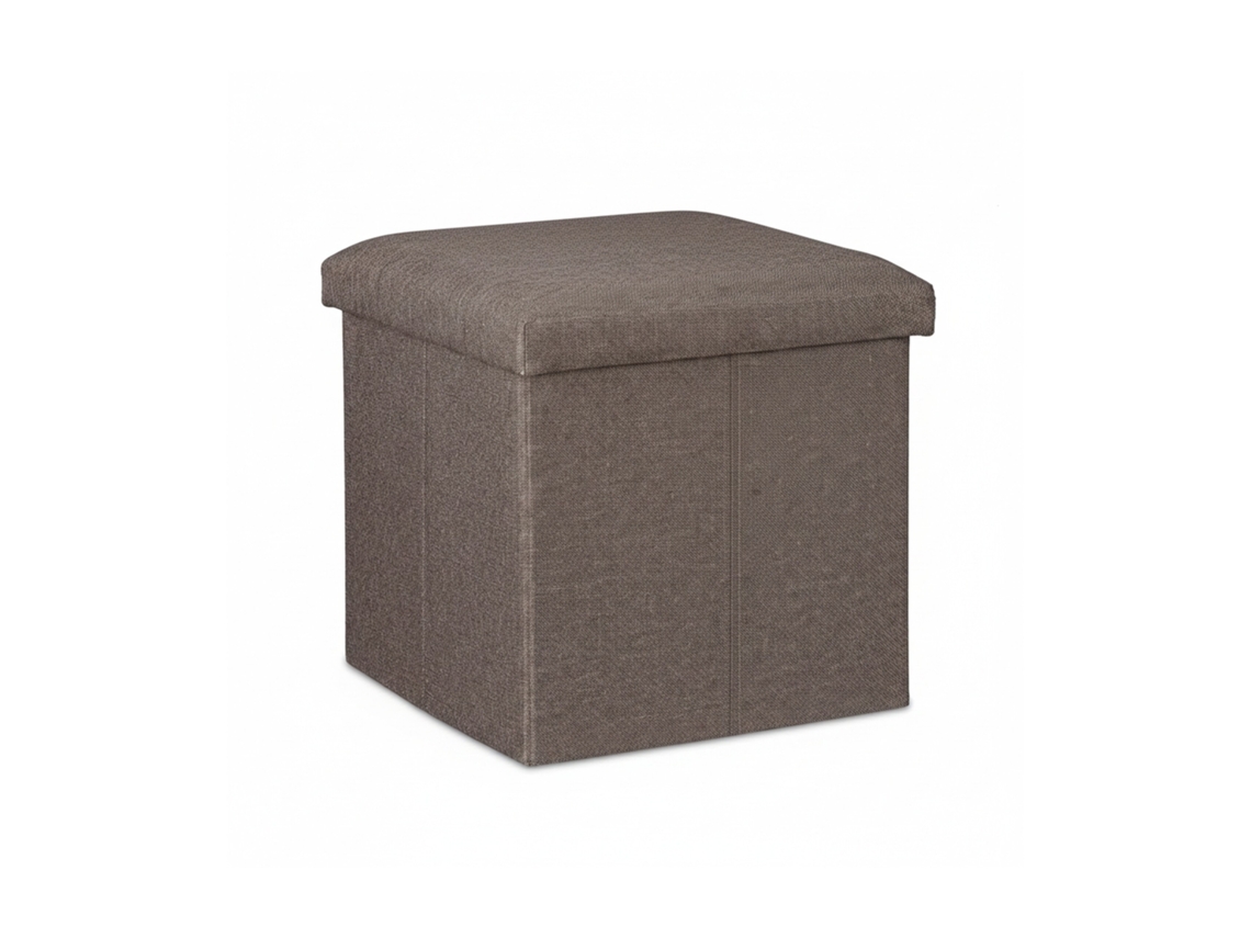 Banco Relaxdays Dobrável Com Espaço De Arrumação, Acolchoado, Quadrado, Hbt: 37x37,5x37,5 Cm, Cinza Claro.