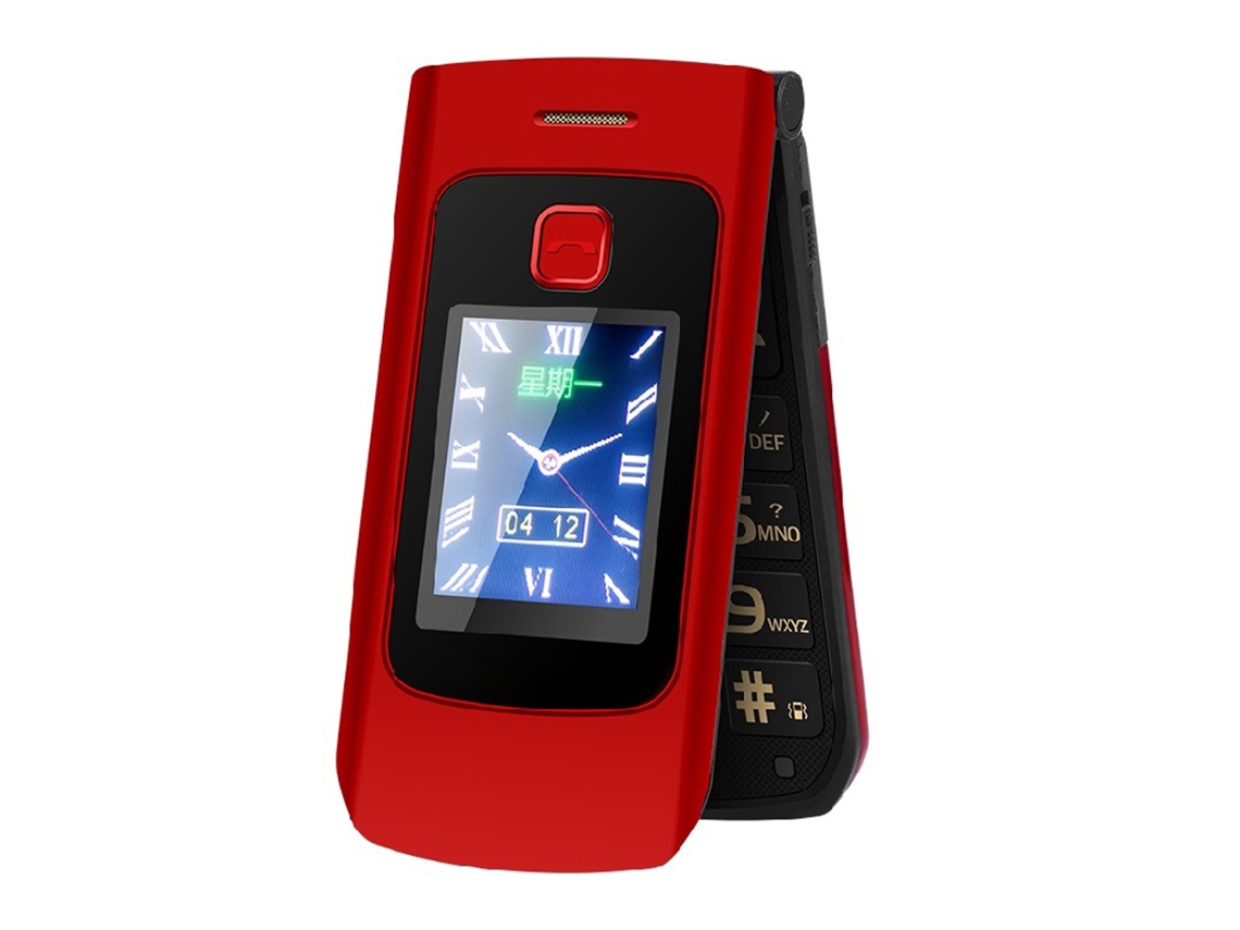 Teléfono Plegable Para Personas Mayores Con Doble Pantalla, Botones Grandes, Volumen Alto, Batería De Larga Duración Y Doble Sim.