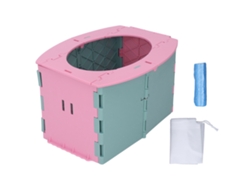Silla Plegable Portátil Multiusos Para Entrenamiento En El Baño, Ideal Para Viajes Y Para El Coche - Rosa
