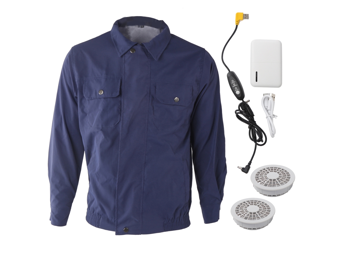 Chaqueta azul de verano con ventilador USB, talla S/M
