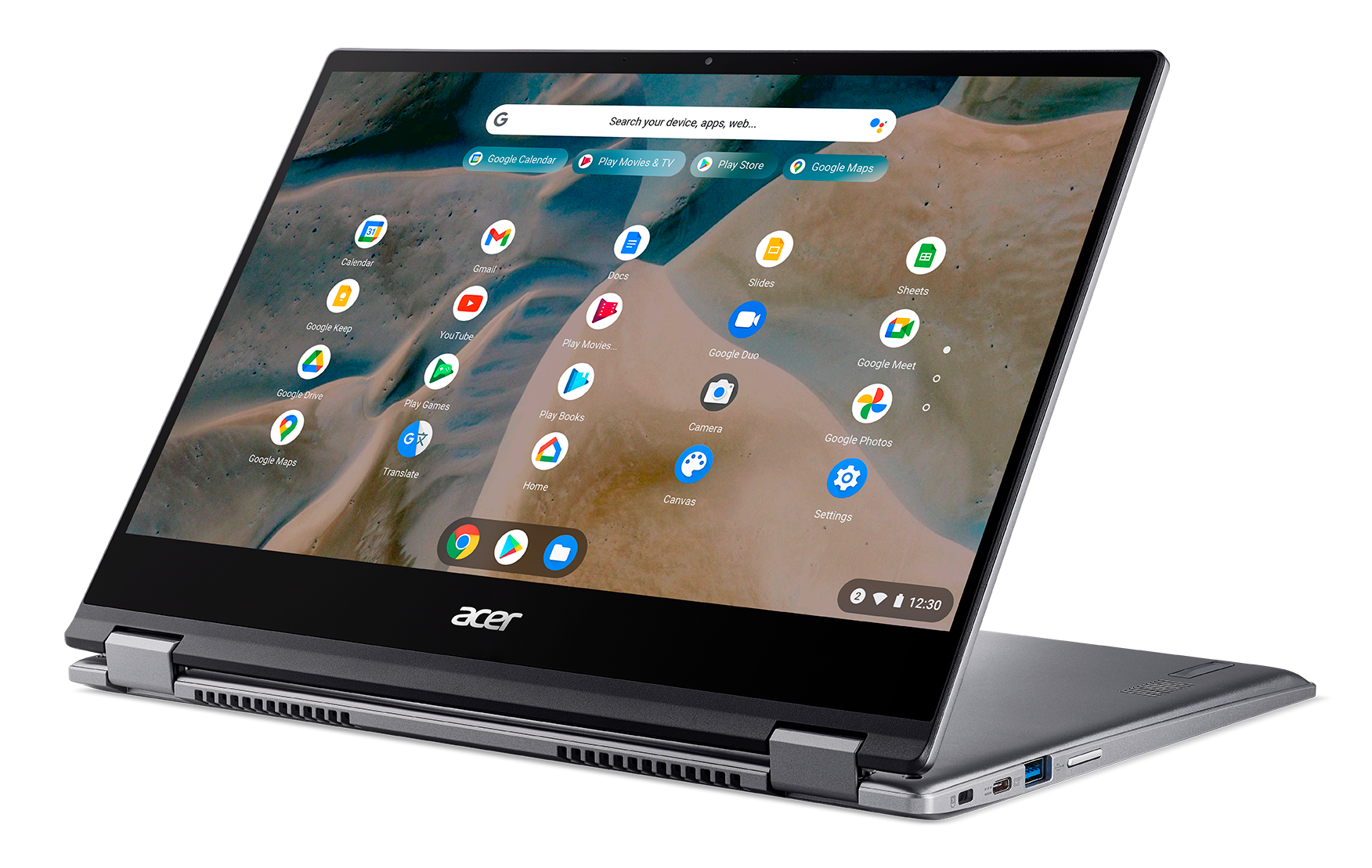 Portátil Convertible 2 en 1 ACER Chromebook Spin 514 CP514-1H-R5WD (AMD Athlon Silver 3050C - RAM: 4 GB - 64 eMMC - AMD Radeon)