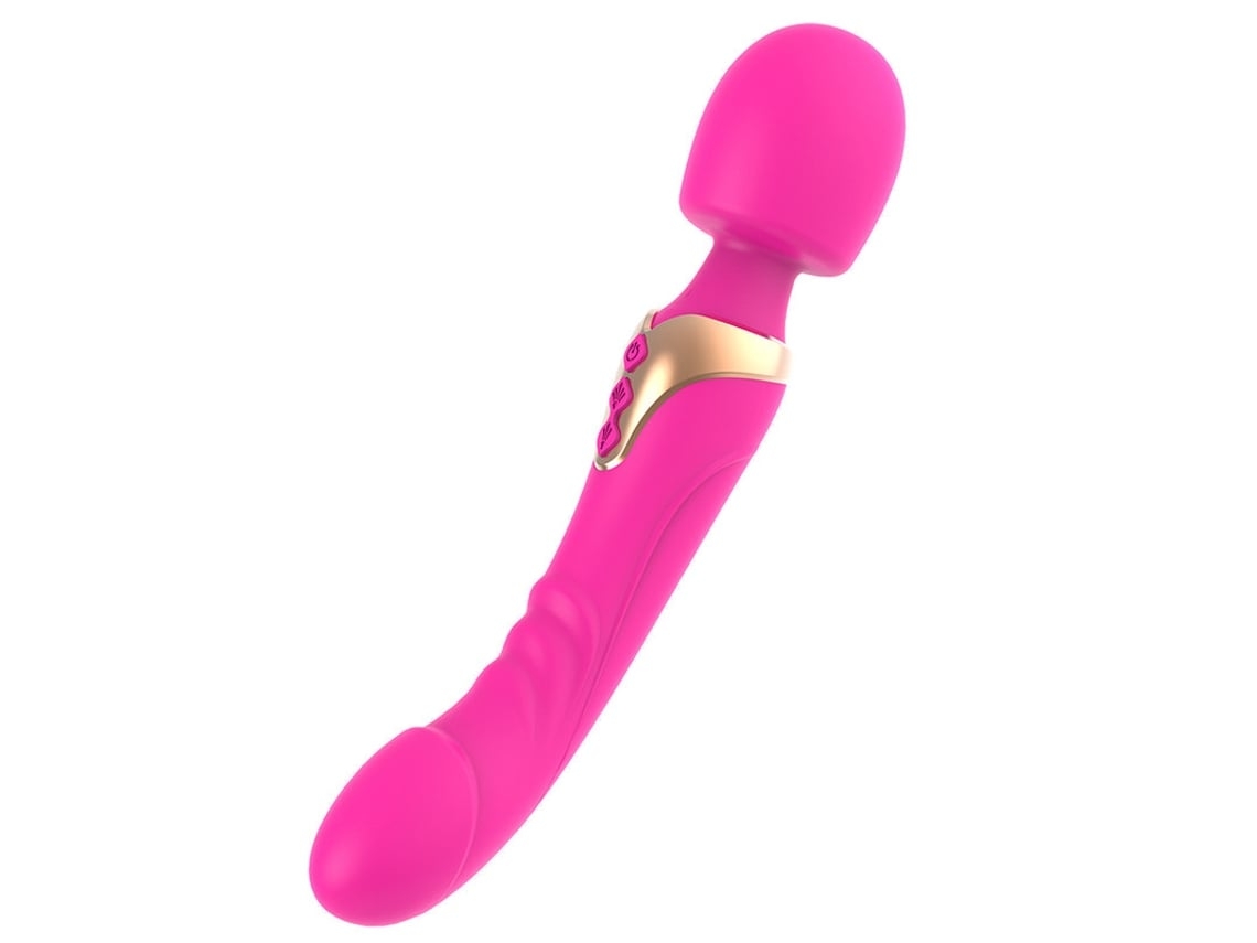 Vibrador De Silicone Grande Com Duplo Motor E Massagem Do Ponto G - Brinquedo Erótico Rosa