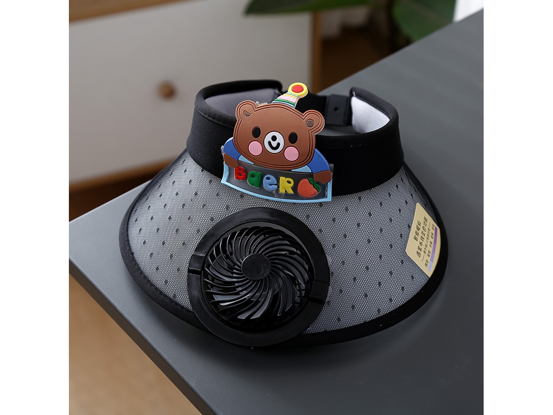 (oso Negro) Sombrero Con Ventilador De Energía Solar Para Viajes Al Aire Libre Y Ciclismo, Parasol Y Protección Solar.