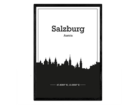 Poster NACNIC Mapa de Salzburg Austria (A3)