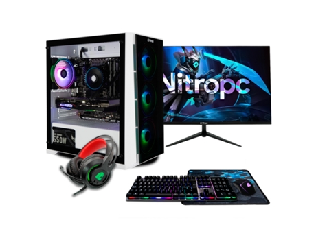 Portátil Gaming NITROPC Pack Silver Plus (Intel i5-12400F - RX 6500 XT 4GB - RAM: 16GB - M.2 1TB - 24")