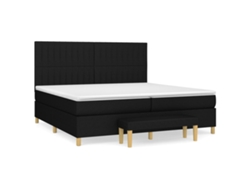Maison Exclusive - Cama Box Spring Con Colchón Tela Negro 200x200 Cm
