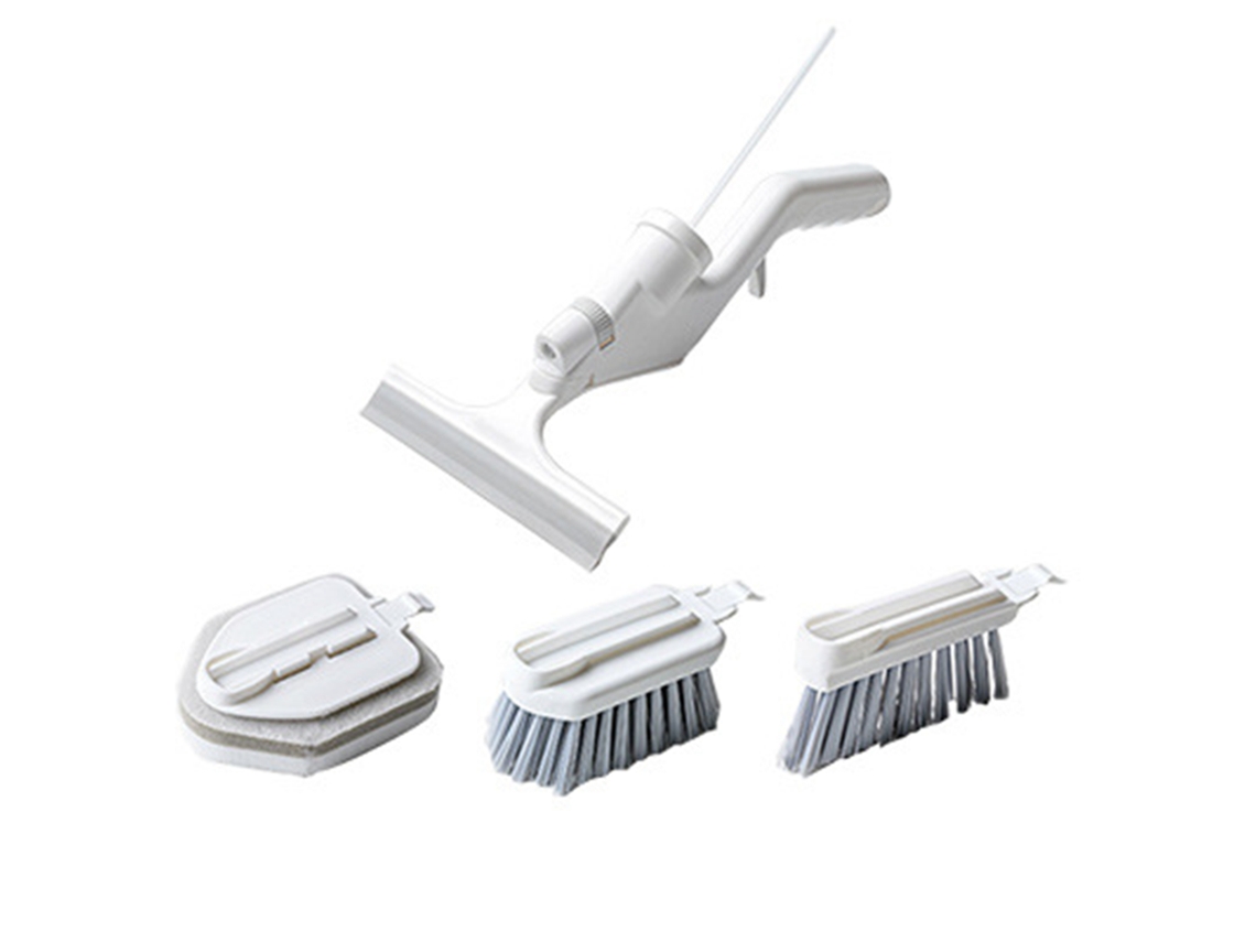 Baok - Juego de 4 cepillos multifuncionales para limpiar ventanas con pulverizador para el hogar, la cocina y el baño.