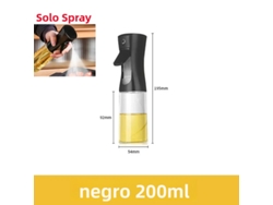 Aceitera en aerosol de plástico, utensilio de cocina ecológico, con dispensador. Mdug (Estilo B, Negro, 200 ml)