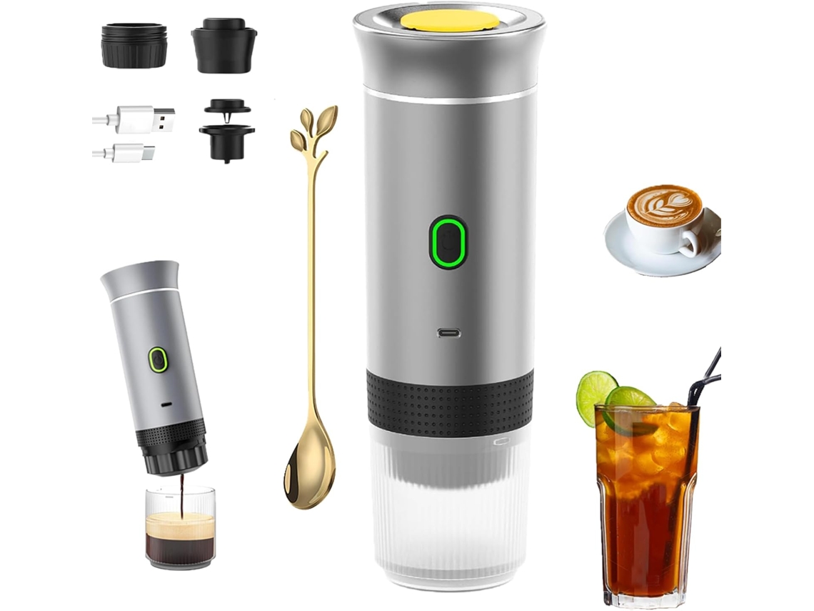 Cafetera portátil 3 en 1 de cápsulas, con calentamiento y frío automáticos, Eifson (plateada)