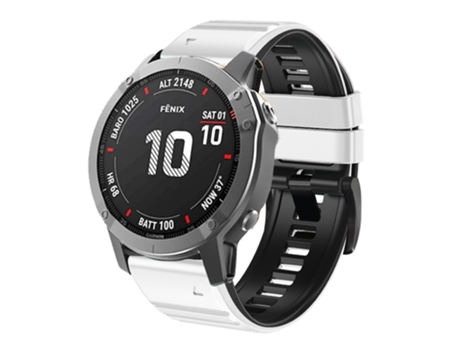 Correa Smartwatch para Garmin Fenix 7X/6X/5X 26mm Silicona Bicolor (Negro Blanco)
