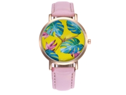 Reloj De Cuero Simple Unisex Quartz Zlf0208-m Rosa Decoración