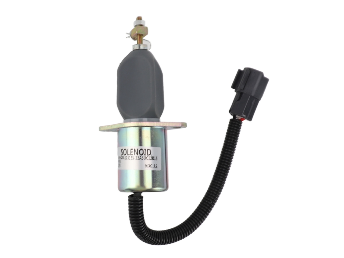 Solenoide de corte de combustible de 12 V 1751ES 12A3UC12B1S para motor de generador con función de corte preciso.