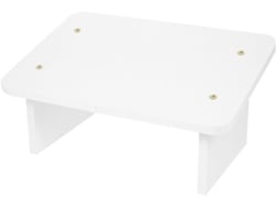 Reposapiés Inclinado Antifatiga, 30 Cm, Color Blanco Cálido, Madera Resistente, Para Oficina.