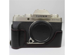 Funda de piel sintética para cámara, media cubierta, compatible con Fujifilm Fuji X T200/xt200 Facpoet