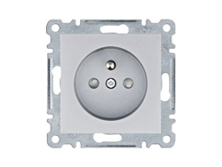 Lumina | Toma De Corriente Francesa Plata Wl1042
