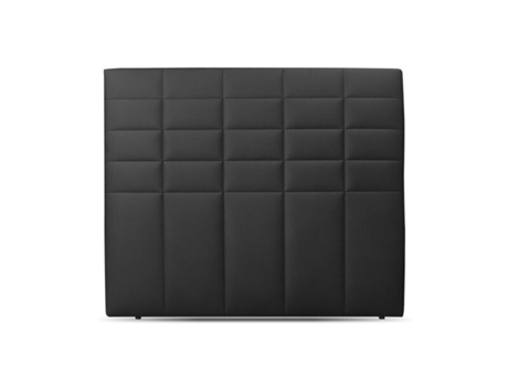 Cama con Cabecero Aitana Alto SALDOSYSTOCKS Polipiel Negro (150x123x6cm)