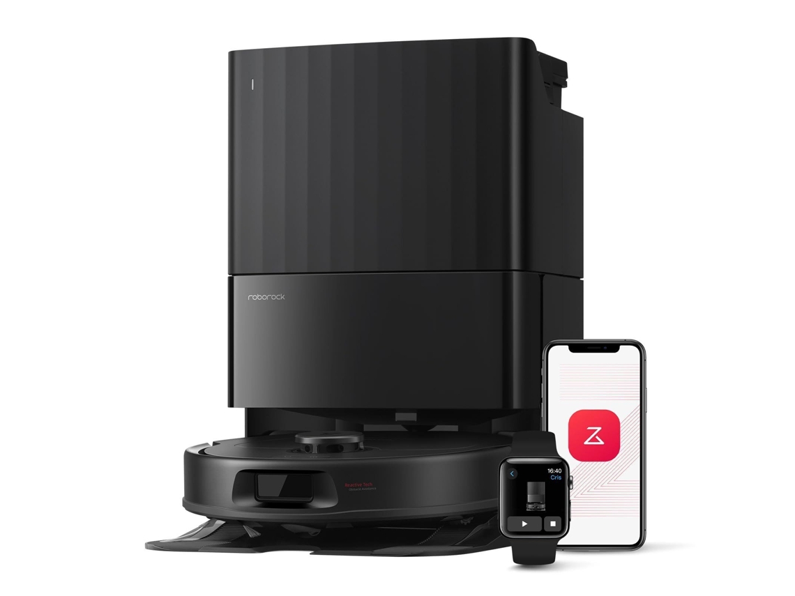 Aspiradora robot Roborock QV 35A, 8000 Pa, dos mopas giratorias elevables, tecnología de evitación de obstáculos reactiva, navegación y mapeo, color negro (versión mejorada de Qrevo S)