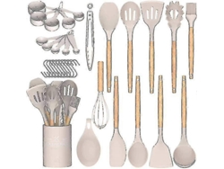 Juego de 33 utensilios de cocina de silicona antiadherentes, incluye espátulas. Nostalgia88
