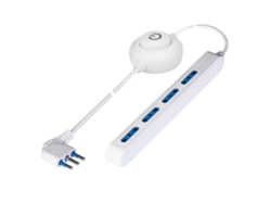 PP2523 Multipresa Enchufe en L de 4 tomas con protección contra sobrecarga, blanco, 2 m, Poly Pool