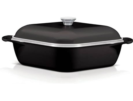 Olla TRAMONTINA Lyon para Inducción Cuadrada Negro (28cm - Aluminio)