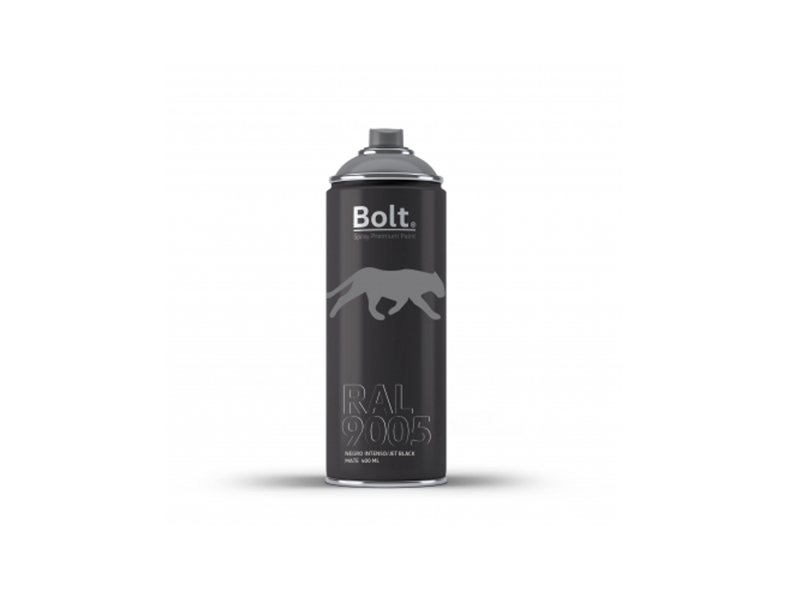 Spray Bolt Premium Acrilico Mate Ral 400 Ml (Ral 9005 Negro Intenso)
