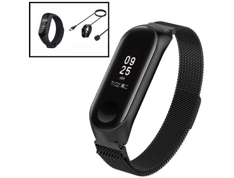 Kit Correa Milanese Loop Cierre Magnético + Cargador Usb Charger + Protector Pantalla Gel Full Cover PHONECARE Xiaomi Mi Band 6, Mi Smart Band 6 Ne...