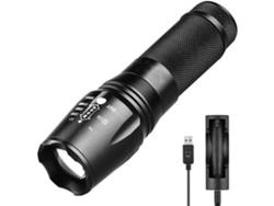 Nicecee Linterna LED con Zoom, Linterna LED súper Potente de 2300 lúmenes, 5 Modos de iluminación