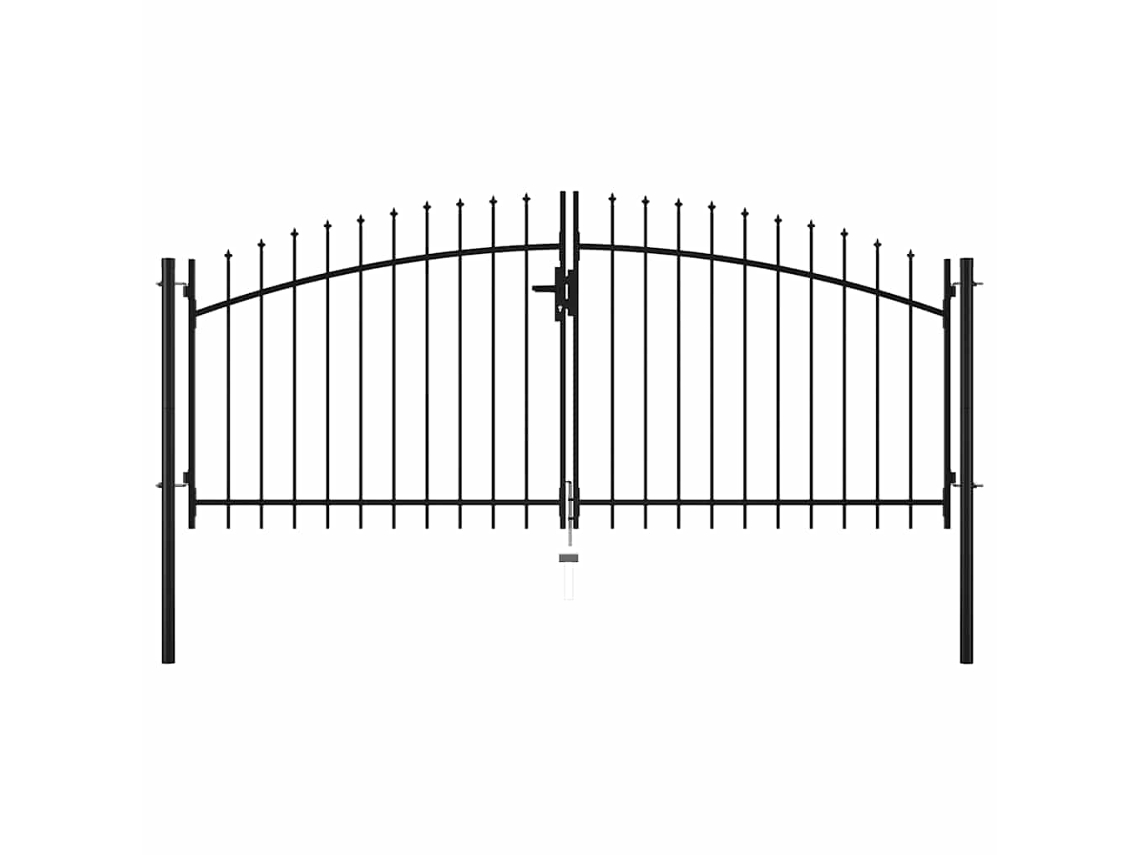 Maison Exclusive - Puerta De Valla De Doble Puerta Woerden Con Punta De Lanza 299,5x149,5 Cm