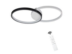 Luz de Techo Led 45W 3000K-6000K 50Cm Negro Regulable Moderna con Control Remoto Lámpara de Diseño de Metal para NETTLIFE