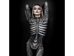 Disfraz De Esqueleto/calavera Para Mujer, Disfraz De Cuerpo Completo Para Cosplay, Halloween, Carnaval, Fiesta, Talla S