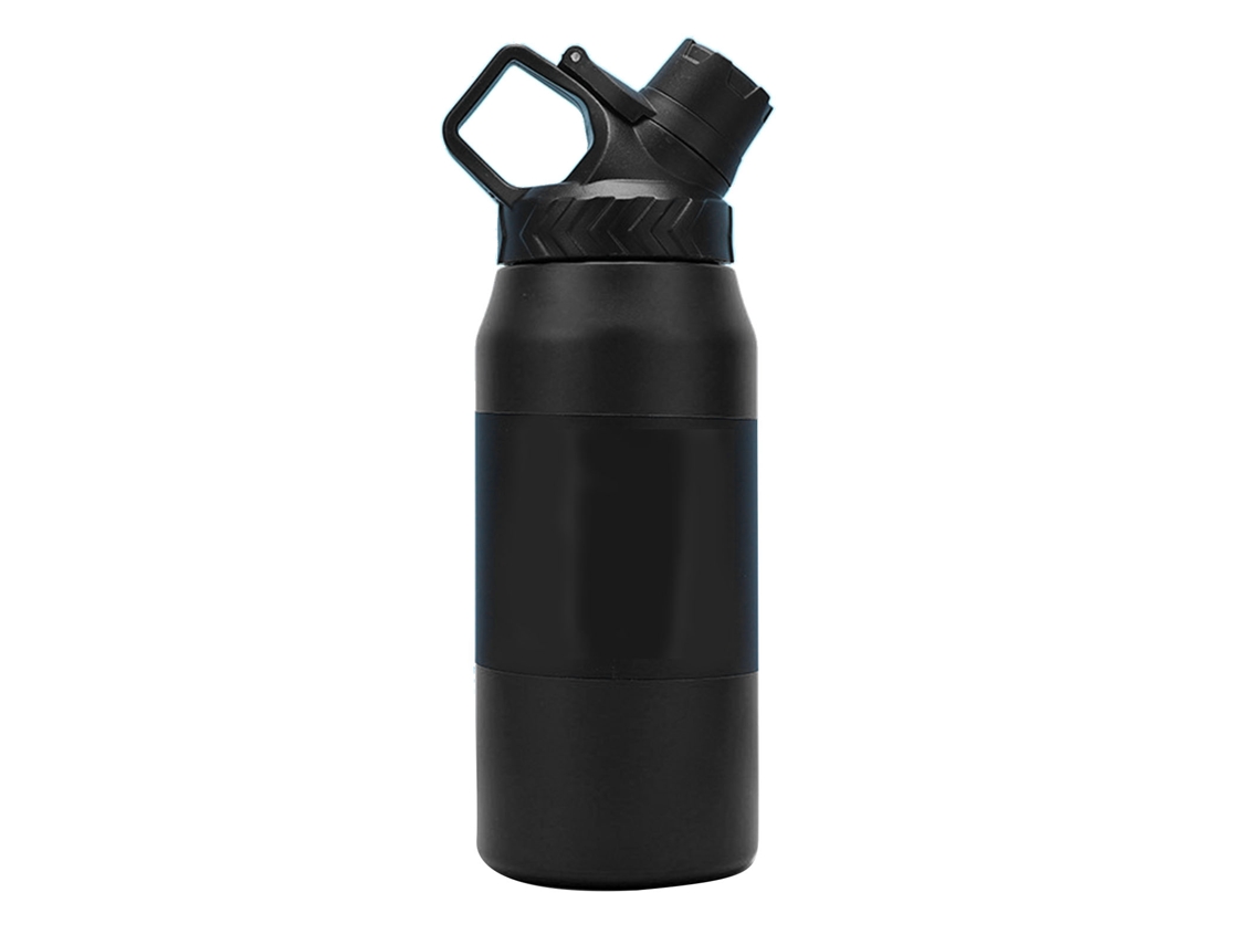Botella De Acero Inoxidable Con Aislamiento Al Vacío De 750 Ml, A Prueba De Fugas, Ideal Para Deportes Al Aire Libre, Viajes Y Para Llevar En El Coche. Color Negro.