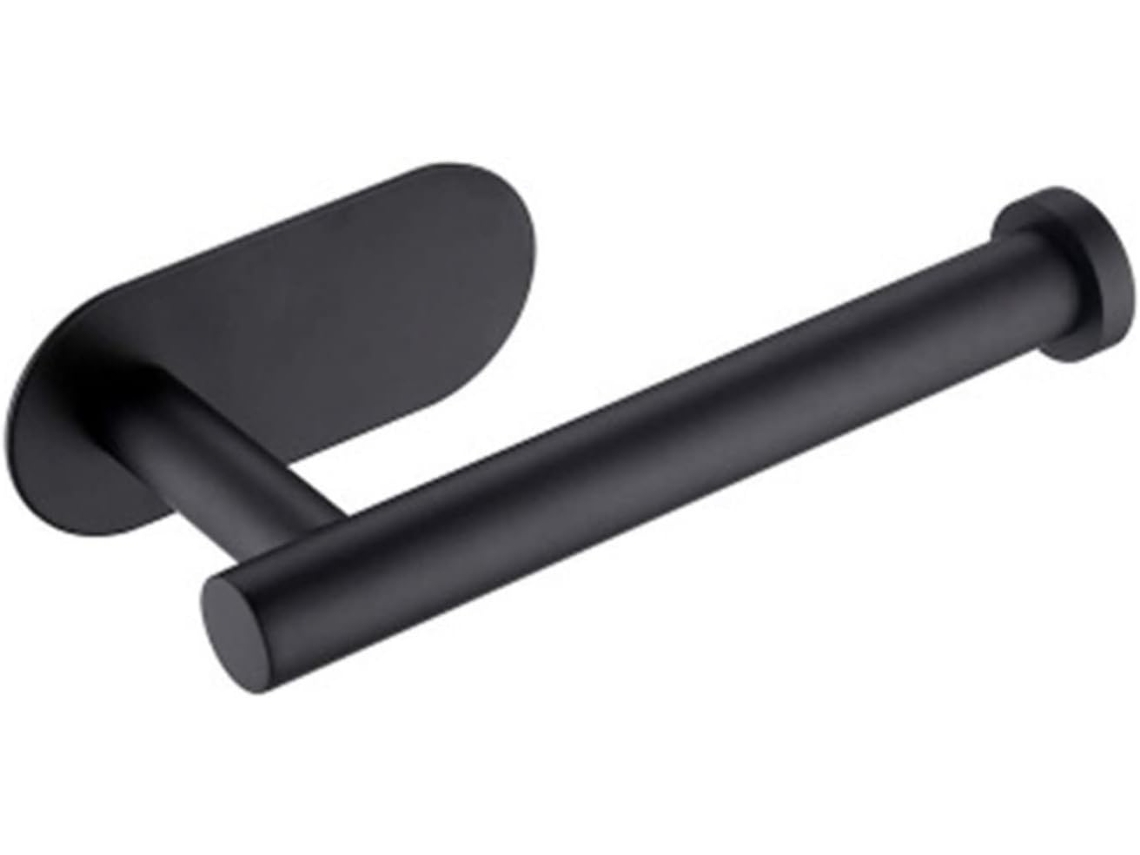 Portarrollos de papel higiénico autoadhesivo negro para baño, acero inoxidable Sus 304, Jortmrd