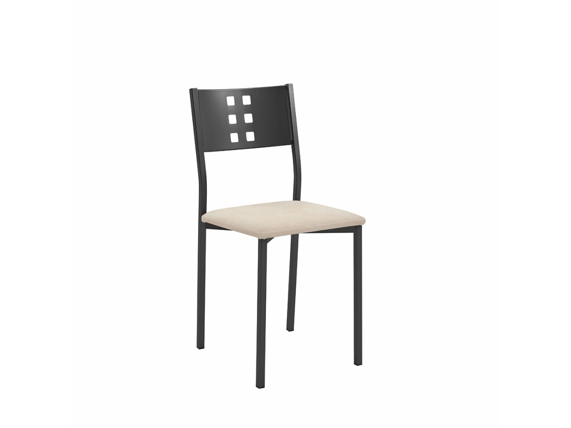 Cadeira de Cozinha Pretazamora 38x86x47cm Domus Fumaça FANMUEBLES
