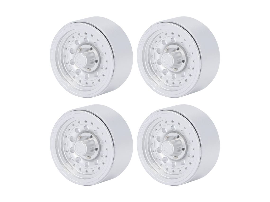 Juego De 4 Ruedas Beadlock Rc De Aleación De Aluminio De 1,9 Pulgadas Para Coches Rc A Escala 1/10 Axial Scx10 I Ii Iii, Color Plata.