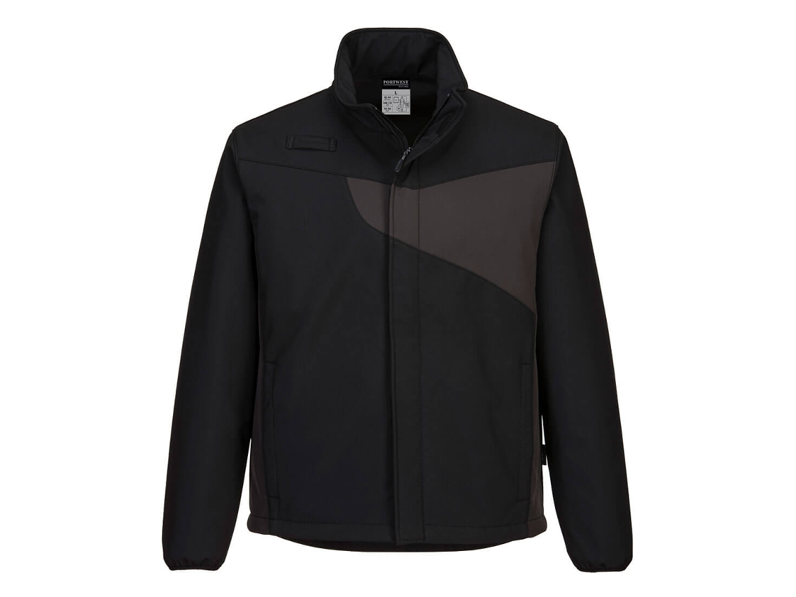 Chaqueta softshell de dos capas Portwest Pw2 Comfort Style / Negro Rojo / M