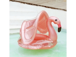 Flotador De Piscina Flamingo Con Sombrilla, Apto Para Niños De 1 A 5 Años Siurn