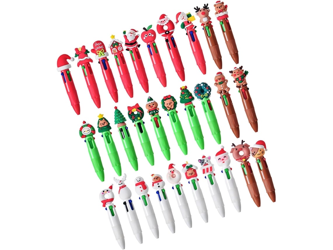 Canetas De Natal| Artigos De Papelaria Fofos Em 4 Cores- Em Gel Divertidas Para Material Escolar De, Adultos,