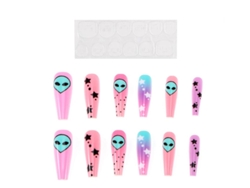 Pack de 13 Uñas Autoadhesivas Alien rosa