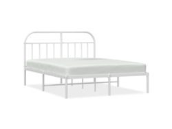 Maison Exclusive - Estructura Cama Sin Colchón Con Cabecero Metal Blanco 150x200cm