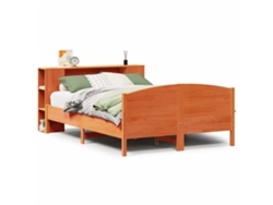 Maison Exclusive - Cama Con Estantería Sin Colchón Madera Maciza Marrón 135x190cm