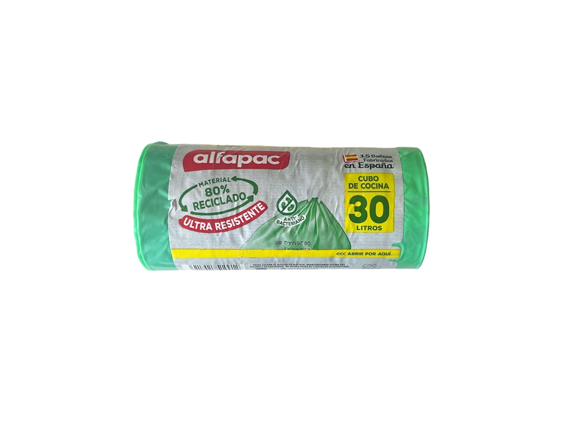 ALFAPAC Bolsas de basura 15u 'Antibacterias' 55x60cm 30L autocierre