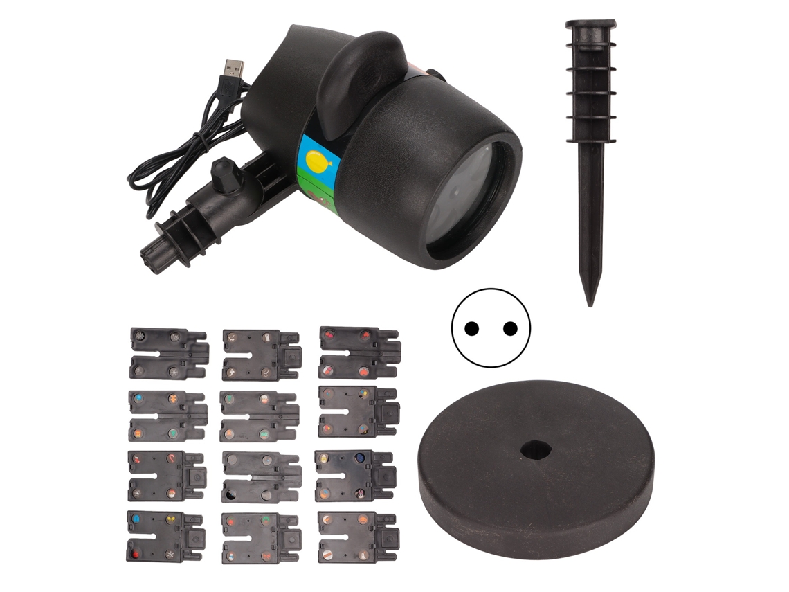 Proyector De Luz Con 12 Patrones, Resistente Al Agua Ip65, Ideal Para Fiestas, Bodas Y Navidad, Con Enchufe Europeo De 100-240 V.